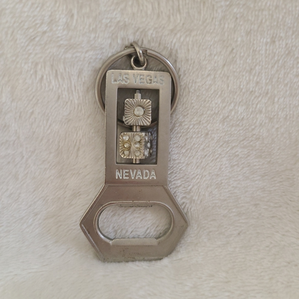 Las Vegas, Nevada Keychain Bottle Opener Spinning Dice
